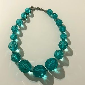Fashion jewelry necklace light blue beads 20” long